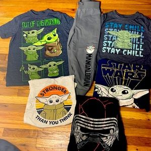Star Wars Baby Yoda Lot short sleeve tshirts and 1 long pants mandalorian Yoda